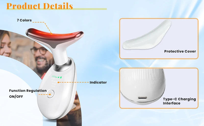 π 7-Color Face & Neck Lifting Beauty DeviceπΈ Tighten, Brighten & Rejuvenate Your Skin with Smart LED Therapy - Image 12
