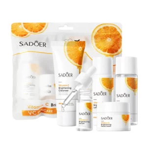✨ Vitamin C Glow Boost Set – Hydrating 5-Piece Travel Skincare with Hyaluronic Acid